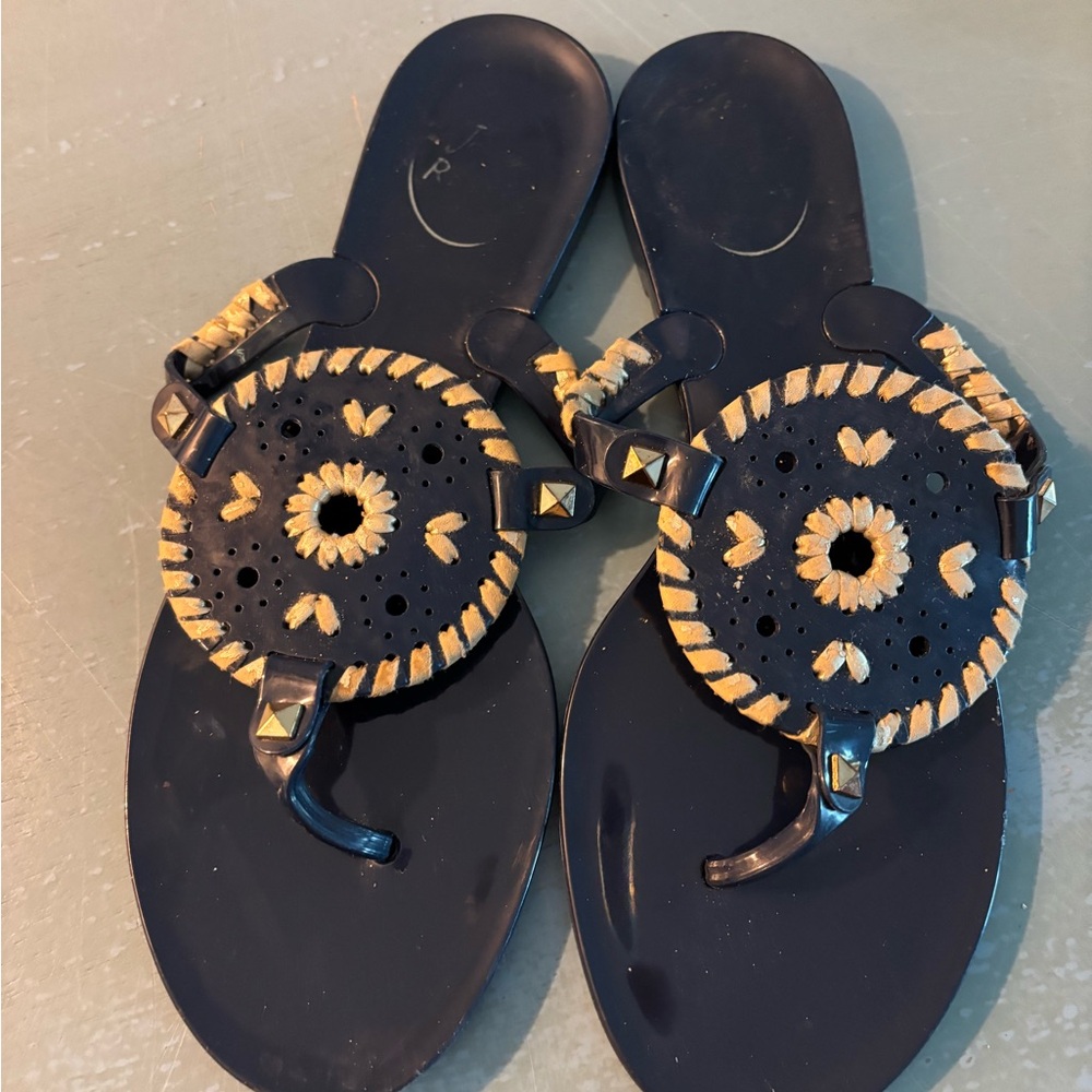 Jack Rogers Navy and Gold Women's Sandals